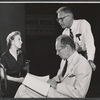 Dorothy Gish, unidentified man, and director Bretaigne Windust in rehearsal for the stage production The Girls in 509