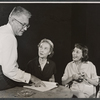 Director Bretaigne Windust, Dorothy Gish, and Imogene Coca in rehearsal for the stage production The Girls in 509