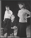 Director Burgess Meredith, Fay Compton, and Lois Nettleton in rehearsal for the stage production God and Kate Murphy