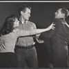 Lois Nettleton, Larry Hagman, and Mike Kellin in rehearsal for the stage production God and Kate Murphy