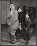 Robert Strauss, Jan Chaney and unidentified in rehearsal for the stage production Portofino