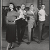 Helen Gallagher, Georges Guetary, Robert Strauss and unidentified in rehearsal for the stage production Portofino