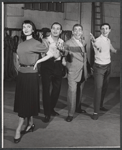 Helen Gallagher, Georges Guetary, Robert Strauss and unidentified in rehearsal for the stage production Portofino