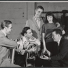 Richard Ney, Georges Guetary, Robert Strauss, Helen Gallagher and unidentified in rehearsal for the stage production Portofino