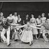 Carol Haney [center] Peter Gennaro [at right] and dancers in the stage production of The Pajama Game