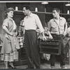 Janis Paige, John Raitt and unidentified others in the stage production The Pajama Game