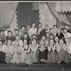 Thelma Pelish [fifth from left], Stanley Prager [with glasses eighth from left] and ensemble in the stage production The Pajama Game