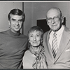 Richard Adler, Zoya Leporska and George Abbott in publicity photo for the 1973 Broadway revival of The Pajama Game