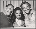 Cab Calloway, Barbara McNair and Hal Linden in a publicity pose for the 1973 Broadway revival of The Pajama Game