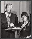 Willard Waterman and Sharron Miller in rehearsal for the 1973 Broadway revival of The Pajama Game