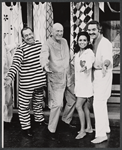 Cab Calloway,  George Abbott, Barbara McNair and Hal Linden in a publicity pose for the 1973 Broadway revival of The Pajama Game