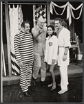 Cab Calloway, George Abbott, Barbara McNair and Hal Linden in publicity photo for the 1973 Broadway revival of The Pajama Game