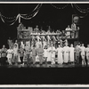 Baron Wilson [third from left], Chris Calloway [fifth from left], Marc Jordan, Willard Waterman, Sharron Miller, Cab Calloway, Barbara McNair, Hal Linden, Mary Jo Catlett, Hal Norman and ensemble from the 1973 Broadway revival of The Pajama Game