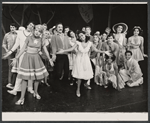 Hal Linden, Sharron Miller and Barbara McNair and ensemble in the 1973 Broadway revival of The Pajama Game