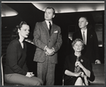 Anne Meacham, Louis Edmonds, Gladys Cooper and Eric Portman in rehearsal for the stage production A Passage to India