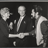 Gladys Cooper, Eric Portman and Zia Mohyeddin in rehearsal for stage production A Passage to India