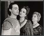 Michael Durrell, Beatrice Straight and Mildred Dunnock in the stage production Phedre