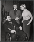 Peter Ustinov, John Horton and unidentified in rehearsal for the stage production Photo Finish