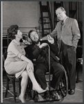 Eileen Herlie, Peter Ustinov and Dennis King in rehearsal for the stage production Photo Finish