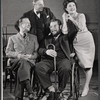 Paul Rogers, Eileen Herlie, Dennis King and Peter Ustinov in rehearsal for the stage production Photo Finish