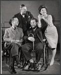 Paul Rogers, Eileen Herlie, Dennis King and Peter Ustinov in rehearsal for the stage production Photo Finish