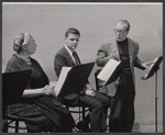 Aline MacMahon, Paul Shyre and Staats Cotsworth in the 1971 stage production Pictures in the Hallway