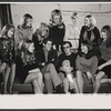 Barbara Brownell [standing third from left], Tony Roberts [seated second from left], Woody Allen [seated second from right], Diana Walker [standing third from right], Diane Keaton [seated far right] and unidentified others in rehearsal for the stage production Play It Again, Sam