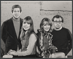 Tony Roberts, Diane Keaton, Woody Allen and unidentified in rehearsal for the stage production Play It Again, Sam