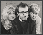 Barbara Brownell, Woody Allen and Diana Walker in rehearsal for the stage production Play It Again, Sam