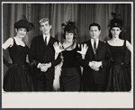 Elmarie Wendel, William Hickey, Kaye Ballard, Harold Lang and Carmen Alvarez in the Off-Broadway revue The Decline and Fall of the Entire World as Seen Through the Eyes of Cole Porter revisited
