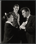 Margaret DePriest, Clayton Corzatte and Robert Brown in the stage production A Portrait of the Artist as a Young Man