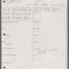 Stage manager's log