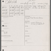 Stage manager's log