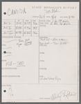 Stage manager's log