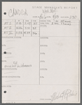 Stage manager's log