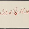 Babbitt, Mary on behalf of Caleb H. Babbitt, ALS to WW. Aug. 18, 1863.