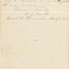 Ward, W. J., ALS to Oscar Cunningham. May 17, 1864.