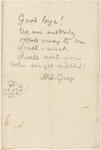 Gray, Fred, ALS to WW. May 7, 1864.