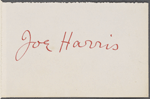 Harris, Joe, ALS to WW. Sep. 5, 1864.