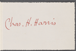 Harris, Charlie H., ALS to WW. May 30, 1864.