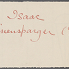 Livensparger, Isaac, ALS to WW. May 7, 1864.