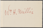 Millis, William H., Sr., ALS to WW. Jan. 9, 1864.