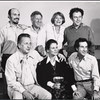 Hector Elizondo, Jack Gilford, Gretchen Wyler, Bob Dishy, George C. Scott, Trish Van Devere and Arthur Penn in publicity photo for the stage production Sly Fox