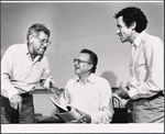 Jack Gilford, George C. Scott and Arthur Penn in rehearsal for the stage production Sly Fox