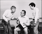 Jack Gilford, George C. Scott and Arthur Penn in rehearsal for the stage production Sly Fox