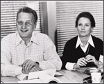 George C. Scott and Trish Van Devere in rehearsal for the stage production Sly Fox