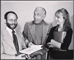 Bob Balaban, Ted Knight and Trish Hawkins in rehearsal for the stage production Some of My Best Friends