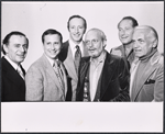 Harold Prince, Ted Knight and the production team in rehearsal for the stage production Some of My Best Friends