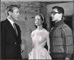 Kevin McCarthy, Gretchen Walther and Sal Mineo in rehearsal for the stage production Something About a Soldier