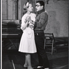 Gretchen Walther and Sal Mineo in rehearsal for the stage production Something About a Soldier
